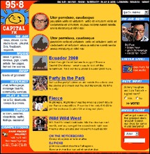 Example homepage design for the Capital Radio website