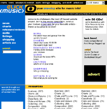 Example screengrab from the Clickmusic homepage