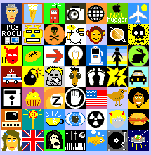 Examples of icons used to customise the user interface