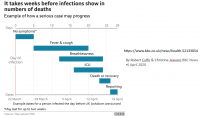 Lancet calculation of delay between infection and death report.png