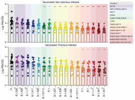 Neutralising activity comparison in vaccinated healthcare workers previously infected, or not, with SARS-CoV-2.