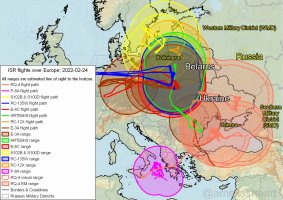 ISR flights over Europe, 24 Feb 2022.