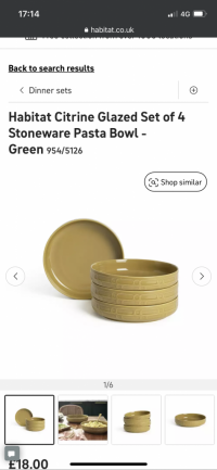 Earthenware pasta bowls in yellow green.