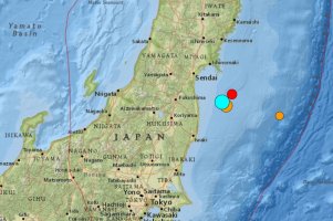 USGS Earthquake Alerts, Fukushima, 16 March 2022.