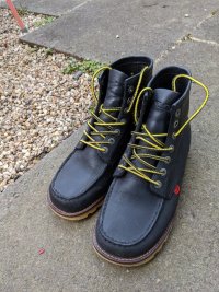 Pair of lower, softer black boots