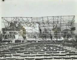 Brockwell Park open air theatre after damaged by a flying bomb 1944.jpg