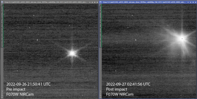 Pre- and post-impact JWST NIRCam images.