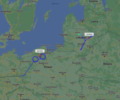 AWACS/ELINT surveillance of Kaliningrad.