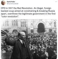 Lenin waving his cap to the crowds