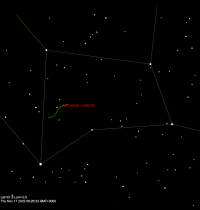 Artemis I/Orion sky chart Virgo closeup (17 Nov 2022).