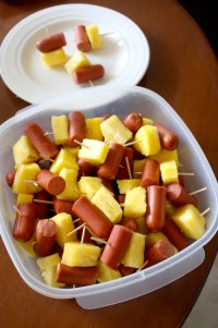 most popular party food - pineapple & sausage skewers.JPG