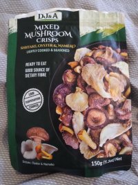 Picture of a packet of crisps made from mushrooms instead of potato 