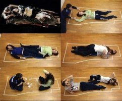 A variety of ways that Rose and Jack could both fit on the door at the end of Titanic.  Proving Rose callously let Jack die. 