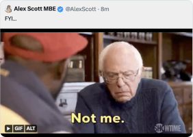 Alex Scott uses a Bernie meme to rule herself out of MOTD