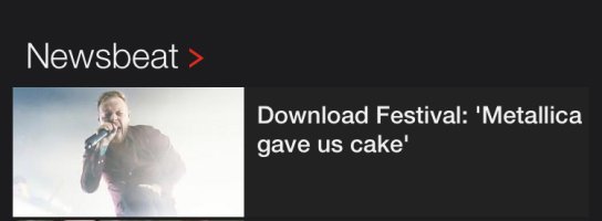 Newsbeat - “Download Festival: Metallica gave us cake”