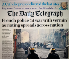 DT: French police 'at war with vermin' as rioting spreads across nation