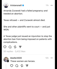 A woman who nearly died from being refused an abortion in Texas sued the state and won an injunction to stop it happening again. 