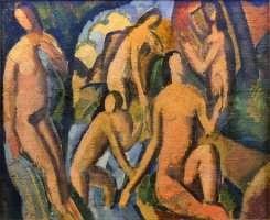 André Derain, c. 1908, Baigneuses (Esquisse), oil on canvas