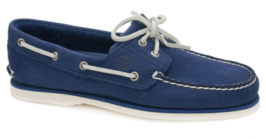 Revolting navy blue suede shoe with white cord all the way round. Faux nautical.