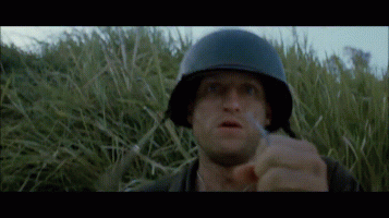 THIN RED LINE - WOODY HARRELSON - GRENADE - I BLEW MY BUTT OFF.gif