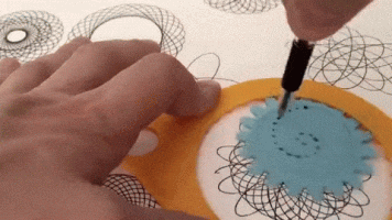 drawing with spirograph speeded up