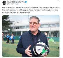 Keir Starmer has waded into the Nike England shirt row, proving to critics that he is capable of taking a principled stance on an issue, just as long as that issue is utterly meaningless