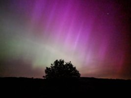 Aurora seen from Dartmoor, Devon, 2352hrs local, 10 May 2024.