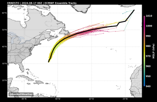 Ernesto trajectories (ECMWF, 00z17Aug2024).