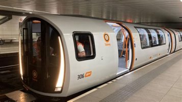 A Glasgow Subway train. 