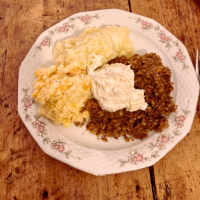 Haggis, tatties, neeps, creamed horseradish