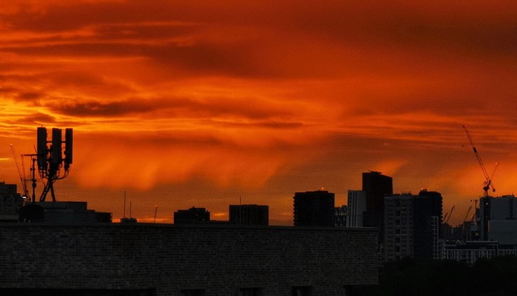 An absolutely stunning sunset over Brixton, 1st July 2020