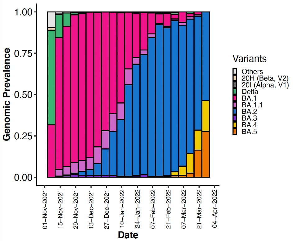 Variant genomic prevalence, South Africa.