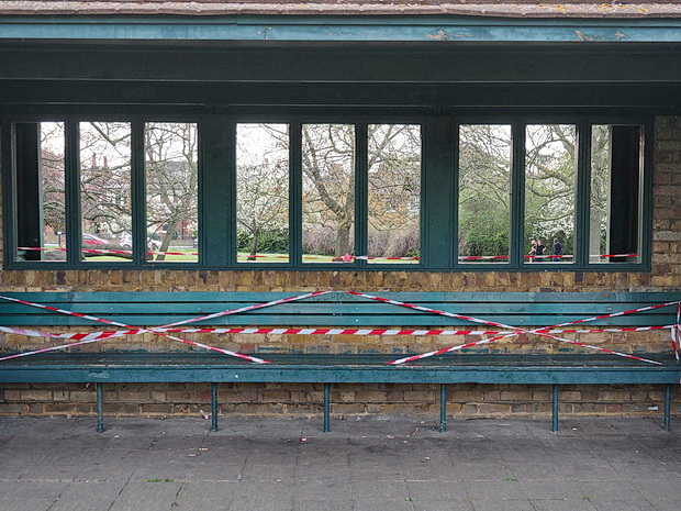 In photos: Lambeth's taped off park benches during the coronavirus crisis, April 2020