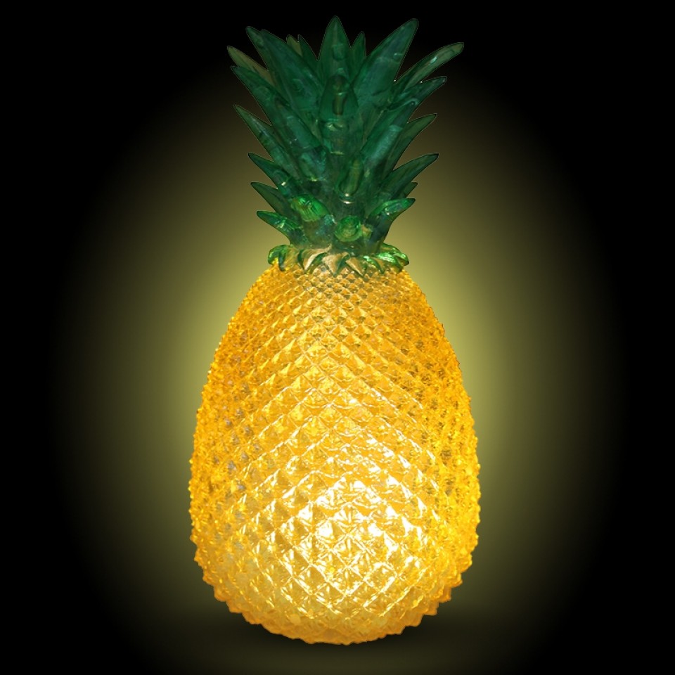 pineapple desk lamp glowing orange