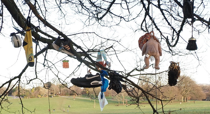 In photos: the curious trinket tree of Brockwell park, Dec 2020