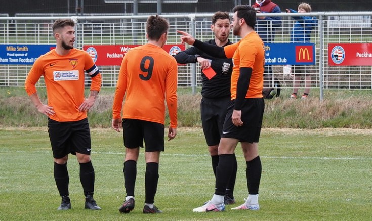 No goals but plenty of action as Peckham Town draw at home with Faversham Strike Force, Sat 26th Sept 2020