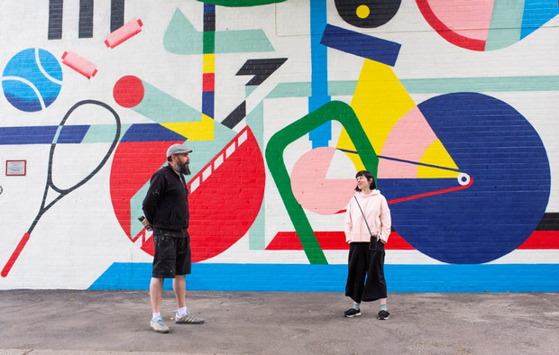 Street artist Lionel Stanhope celebrates the rich sporting history of Dulwich with Burbage Road mural