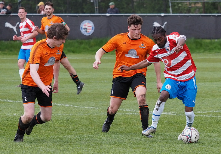 In photos: Peckham Town flattened four-nil by forceful Fleetdown FC, Mon 1st May 2023