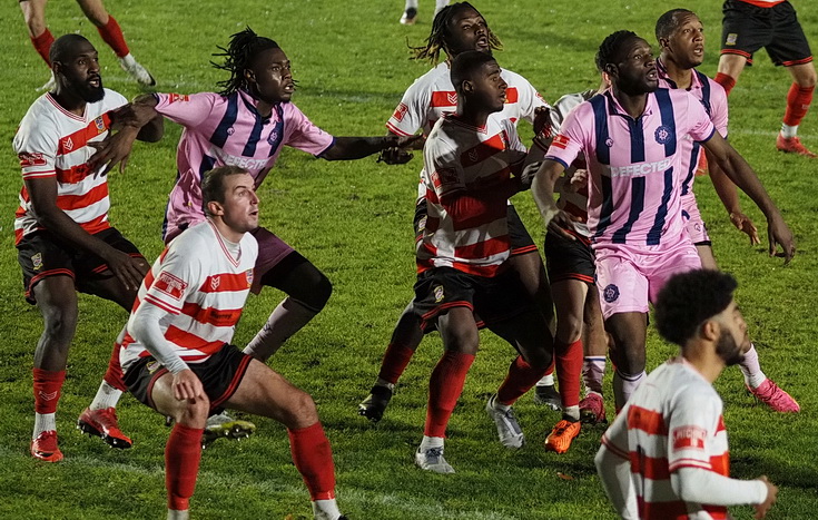 In photos: Dulwich Hamlet dumped out of the Velocity Cup by struggling Kingstonians FC, Tues 7th Nov 2023