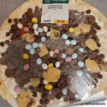 easter pizza covered in chocolate