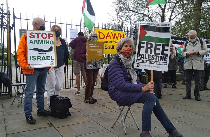 In photos: Palestine solidarity demo outside Brockwell Park Gates