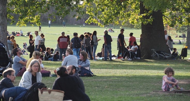 Brockwell park just before the new Covid-19 restrictions were implemented, Sept 2020