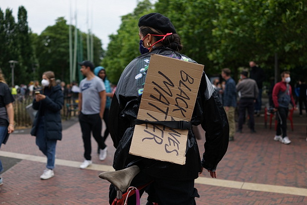 In photos: Brixton takes the knee in support of George Floyd, Windrush Square, Weds 3rd June 2020