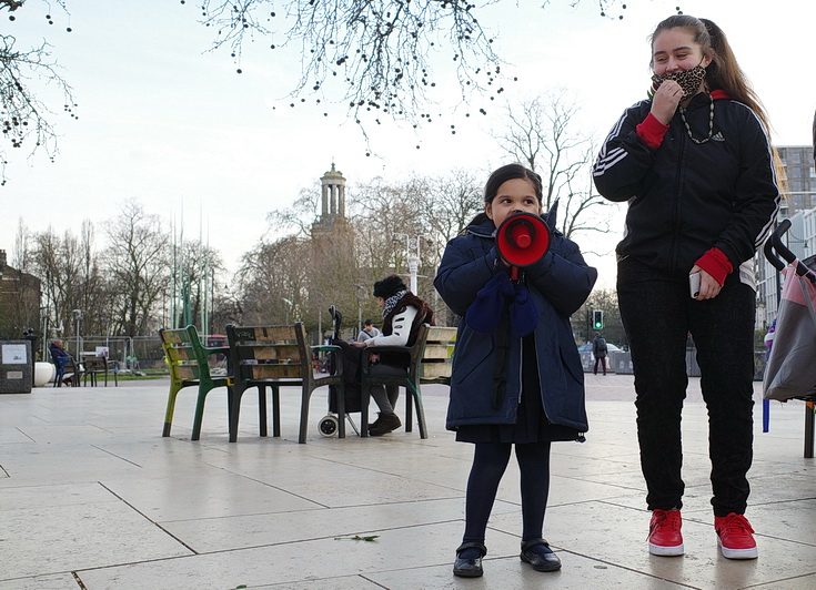 In photos: Women's Strike 2021 in Windrush Square, Brixton