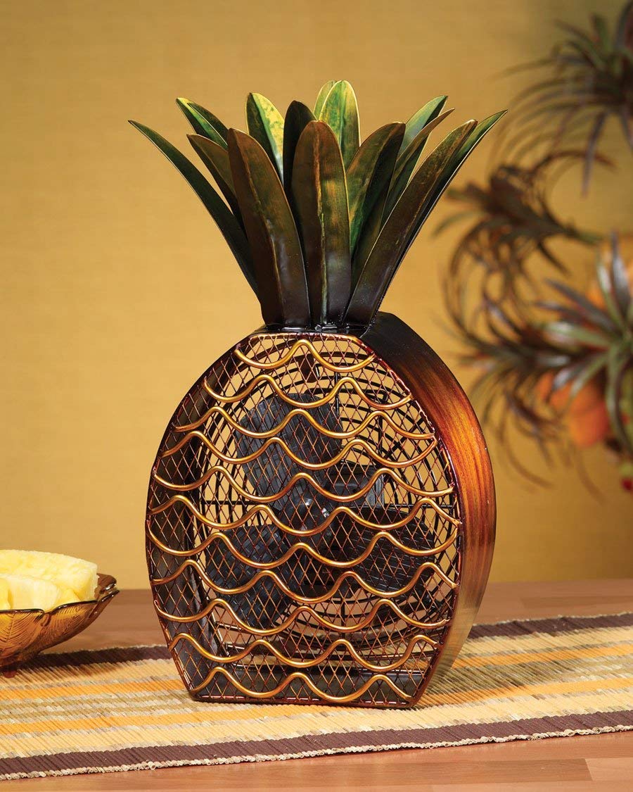 desk fan shaped like a pineapple, with the fan in the inside part of the pineapple