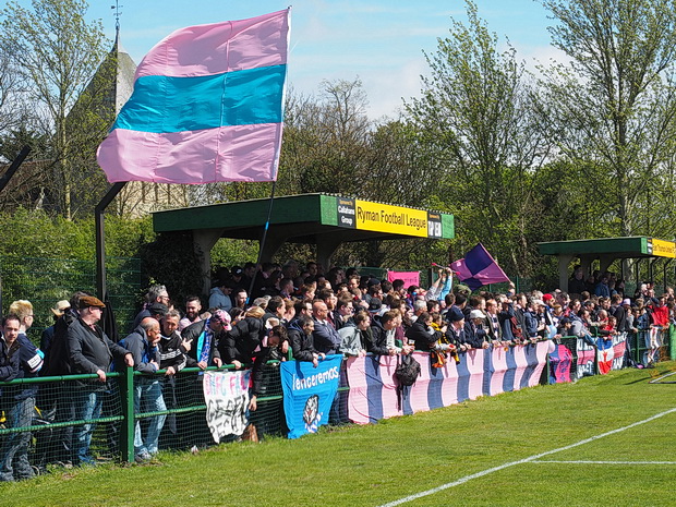 Huge travelling support sees Dulwich Hamlet lose play off final in East Thurock, Bank Holiday Monday 2nd May