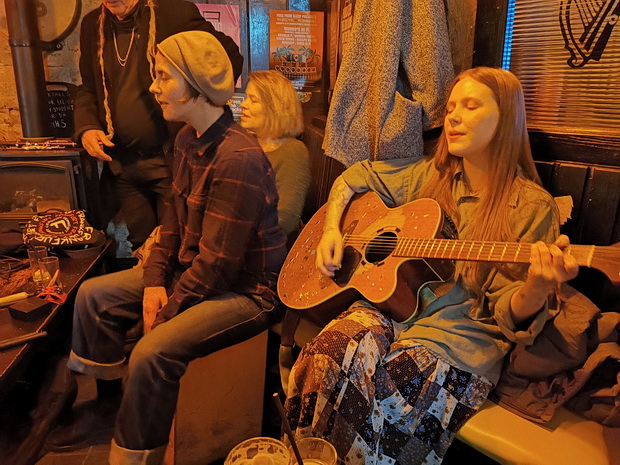 Banjos, mandolins and acoustic guitars at the Old Dispensary Monday Night Jam, Camberwell, south London