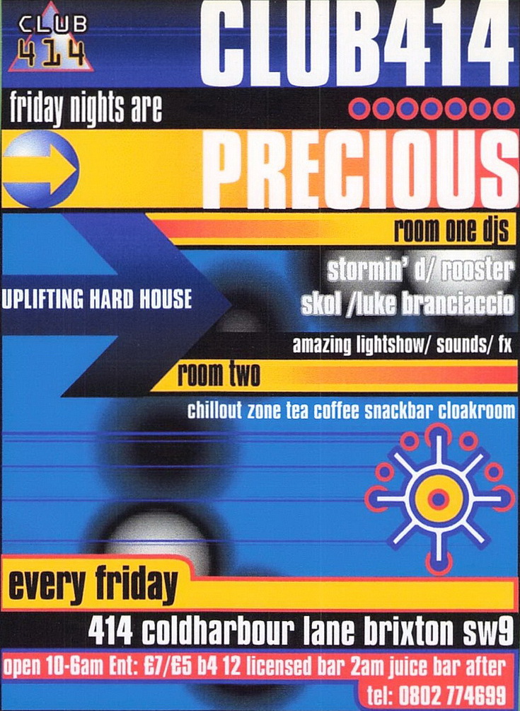 Brixton history: flyers for Club 414 on Coldharbour Lane, 1996