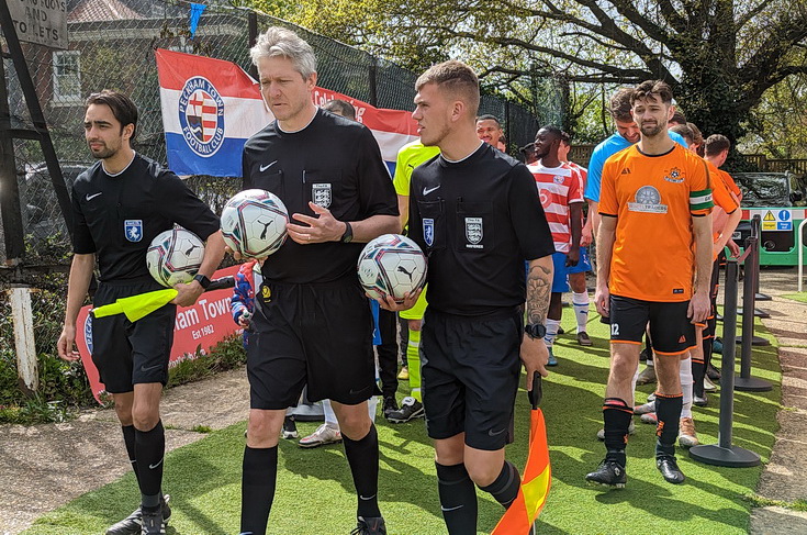 In photos: Peckham Town flattened four-nil by forceful Fleetdown FC, Mon 1st May 2023