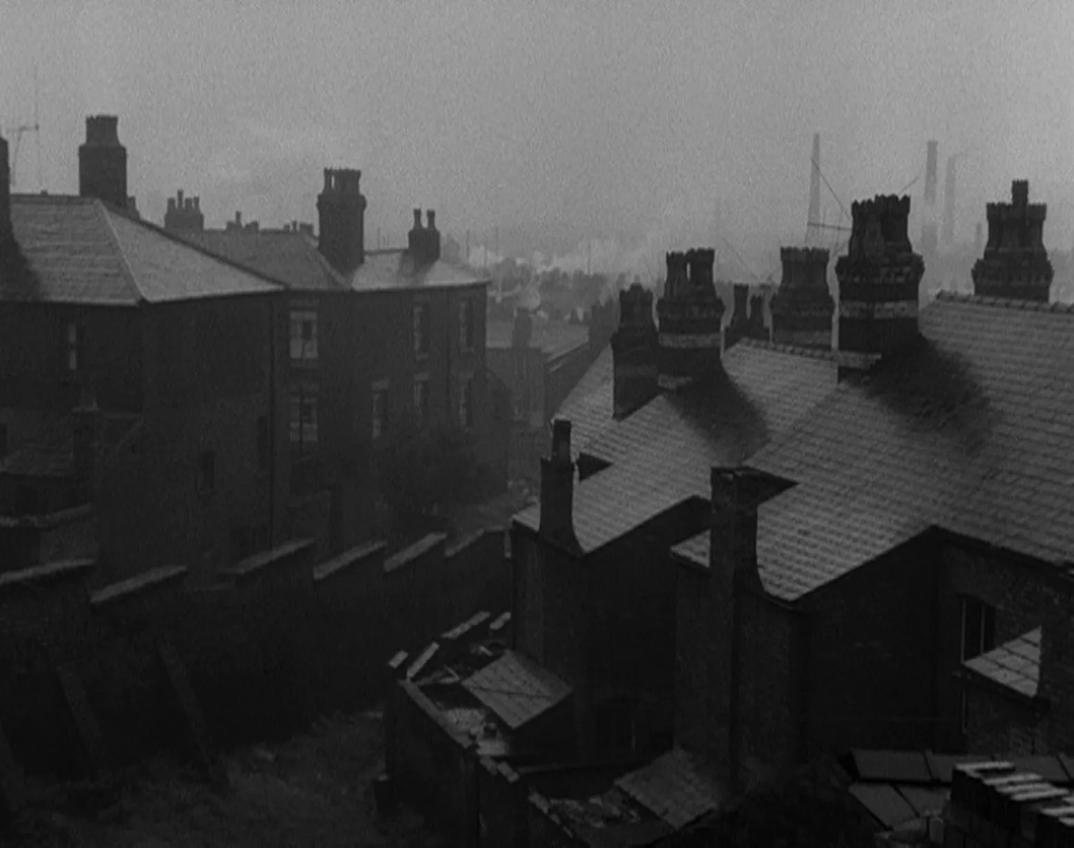 image of the roofs of houses in Salford, 1960s